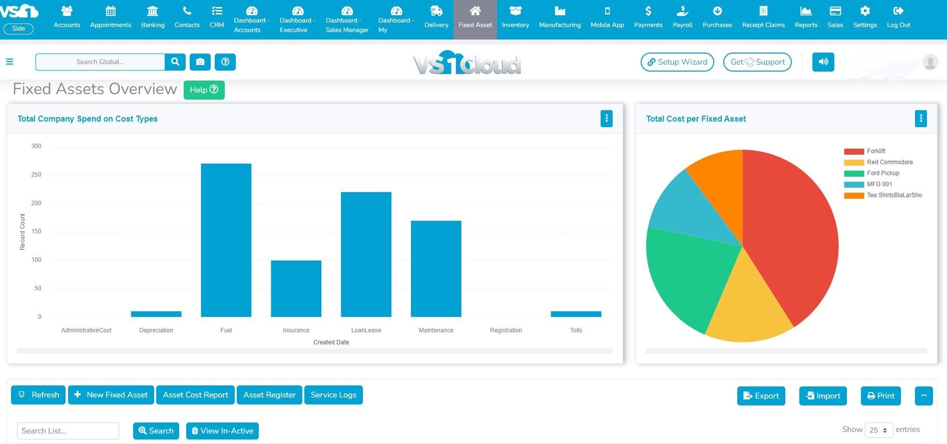 screenshot of VS1 Cloud